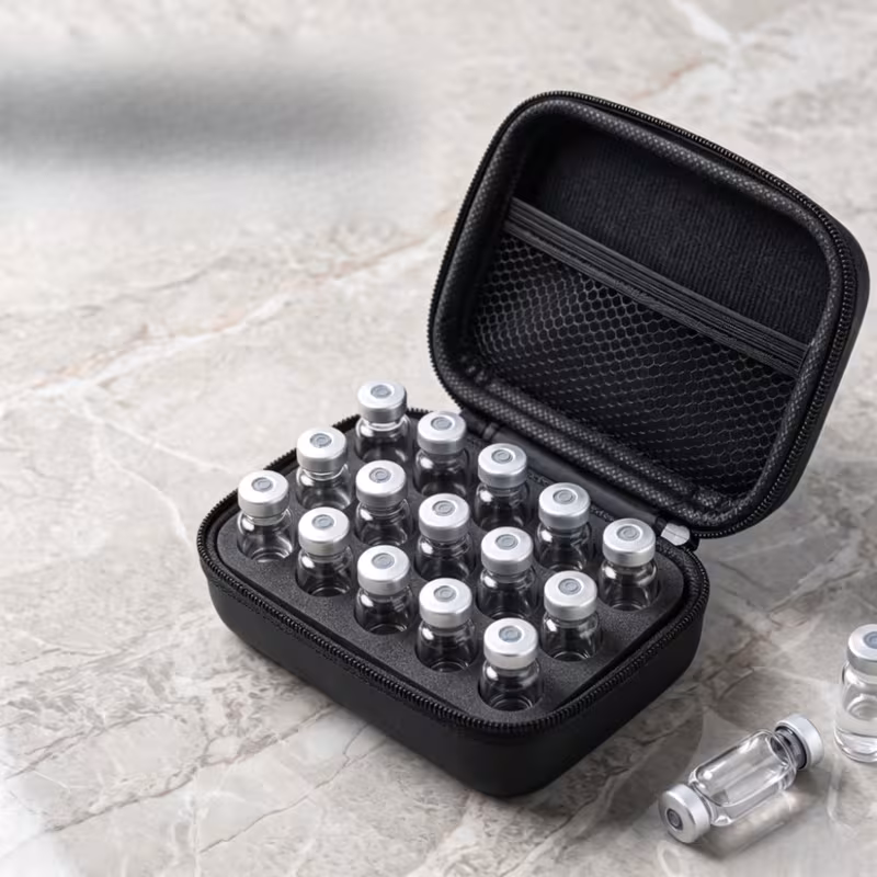 SPX Labs 15-slot black research vial storage case with protective hard shell